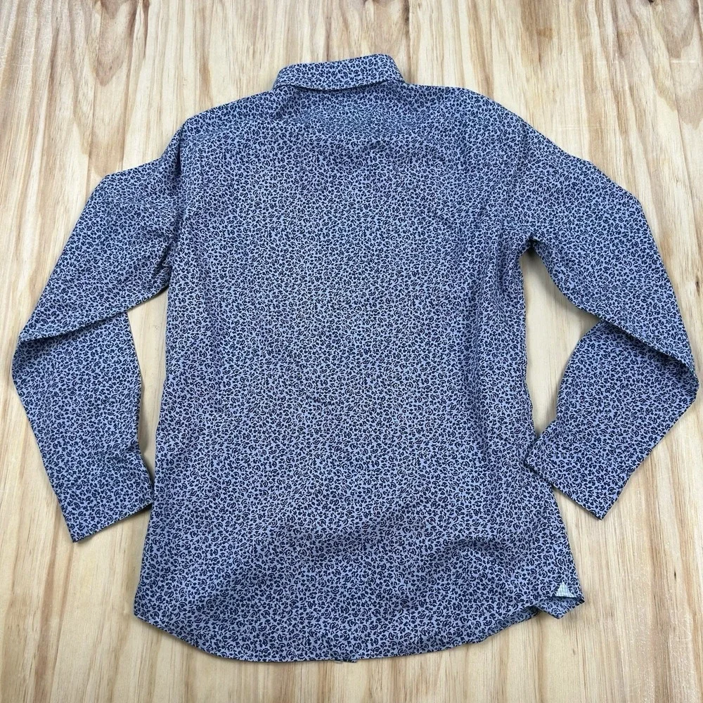 Banana Republic Men's Slim Fit Blue Floral Cotton Shirt M Long Sleeve Non Iron